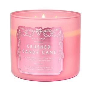 Bath & Body Works NEW Unlit Crushed Candy Cane 3-Wick Candle 14.5 Ounce